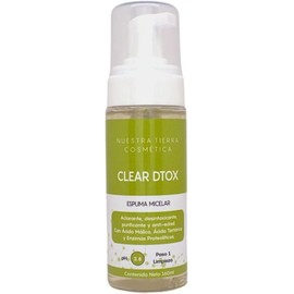 Nuestra Tierra Cosmetica Clear Dtox Espuma Micelar, Limpiador Facial Desintoxicante e Iluminador, pH 3.8, 160ml