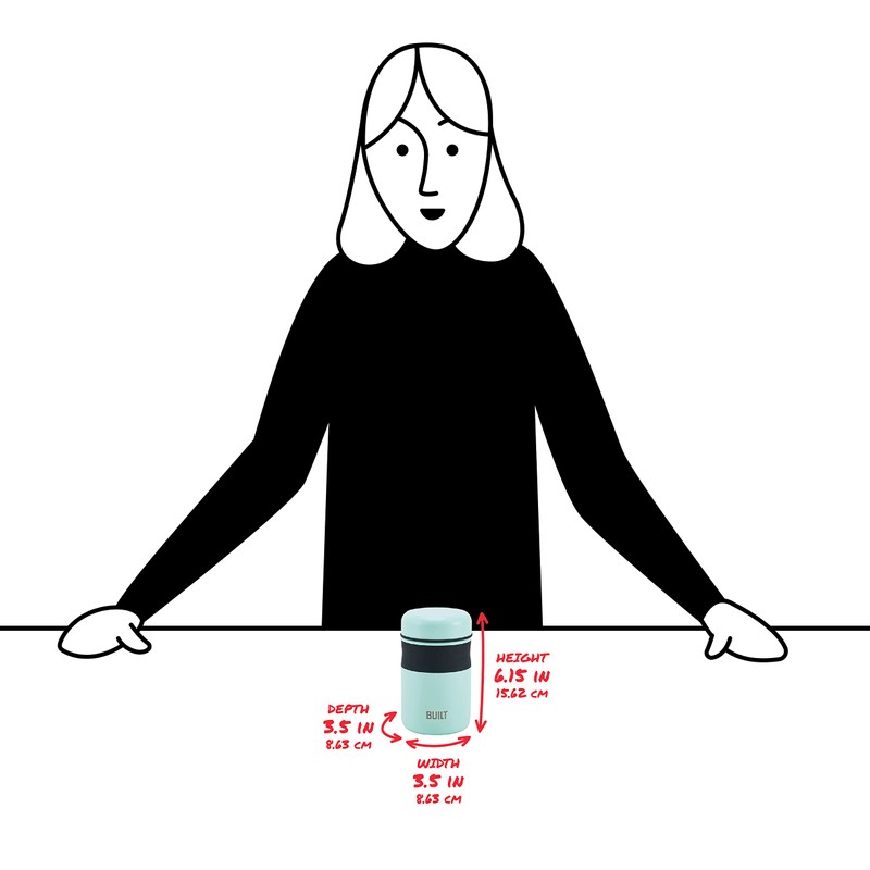 BUILT 16 Ounce Vacuum Insulated Food Jar Tumbler Double Wall,