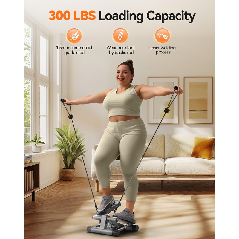 Niceday Steppers for Exercise, Mini Stair Stepper with Resistance Bands