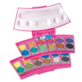 Pelikan ProColor 724344 Paint Box 24 Colours Including 1 Tube of Opaque White, Pink
