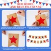 SmoothNovelty 2 Sets 250th Anniversary Wooden Red and Blue Star