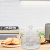 Vaguelly Glass Pot, Clear Glass Saucepan with Lid, 1500mL Simmer
