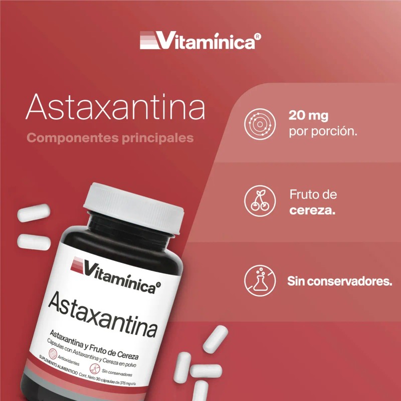 Astaxantina 30 Cápsulas Para 1 Mes Hecho Por Pisa Vitamínica
