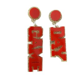 Acrylic Game Day Earrings for Women Game Day Accessories Team Sports Fan Earrings Game Lovers Earrings (Red)