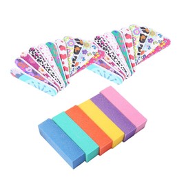 minkissy Nail Art Essential Pcs Manicure Strips Pcs Sponge Curd Dual-sided Sanding for Natural Artificial Nails Safe for Diy and Professionals Random