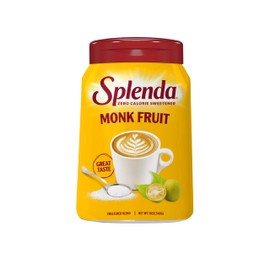 SPLENDA Monk Fruit Zero Calorie Plant Based Granulated Sweetener Jar, 19 oz