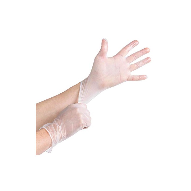 TidyZ 20 Disposable Clear Vinyl Gloves Latex-Free Powder-Free Multi-Purpose Work