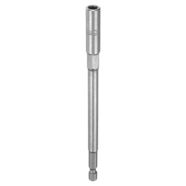 HARFINGTON Nut Driver Drill Bit 6mm Metric Impact Socket 1/4" Hex Shank 6" (150mm) Extra Long 6-Point Sockets Quick-Change CR-V Steel Bolt Setter for Power Drill Drivers