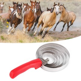 Livestock Itching Brush,Horse Itching Brush,Stainless Steel Horse Brush Horse Comb Soft Horse Curry Comb with Touch Grip Reversible Stainless Steel Curry Comb Grooming Horse Dog Goat Cow Donkey Brush Supplies