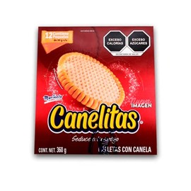 Galletas con canela Canelitas de Marinela - Caja con 12 paquetes de 30 gramos cada uno - Contenido neto 360 gramos