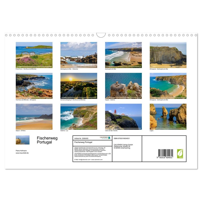 Fischerweg Portugal (Wandkalender 2026 DIN A3 quer), CALVENDO Monatskalender: Unterwegs