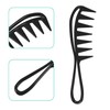 2 Pcs Black Wide Tooth Comb Curly Knotted Wavy Thick