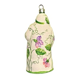 Patricia Breen Sowing Time Santa Sweet Peas Seeds Glass Glitter 2004 #2436 5.5"