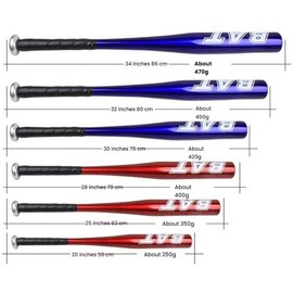 Professional Baseball Bat, Aluminum Alloy, 20-34 inch, Multiple Colors (Sliver, 32, Inches, 0)