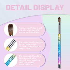 KEMEISI 2PCS Acrylic Nail Brush, Size #08/02 100% Kolinsky Nail Art Brushes for Acrylic Application, Sturdy Handle Oval Shaped Acrylic Powder Nail Design Tools for Professional Manicure DIY Home Salon