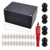 DXiongW IP65 Waterproof Junction Box Black Surface-Mounted Distribution Box Outdoor
