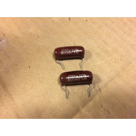ElMenco 2 NOS Vintage EM Brown Drop .033 uf 600v Capacitors EM Tone Caps TESTED qty ava