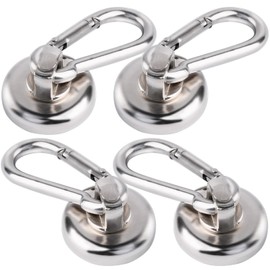 MIN CI Strong Magnetic Hooks, 48lbs（22kg） Strong Magnets Hooks Heavy Duty 25mm, Neodymium Magnetic Hooks for Cruise Cabins, Extra Strong Magnets Command Hooks Magnetic Holder 4Pack
