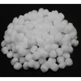100 White Pom Poms 12mm Craft Supplies Festive Decorations