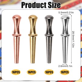 64pcs Cribbage Board Pegs, Cribbage Board Pins Metal Cribbage Pegs Gesture Cribbage Pegs Set Fit 1/8 Hole Cribbage Traditional Board Game for Friends and Family, 4 Colors