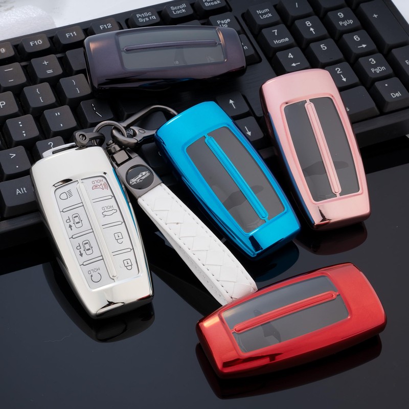Flensent for Genesis Key Fob Cover with Keychain for Genesis