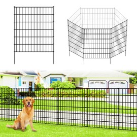 Thealyn Garden Fence Metal Decorative Fence 32 inch H x 28 inch W (5 Panels, Total Length 11.6 ft) Dog Fence No Dig Fence Rustproof Animal Barrier Fencing for Dog, Rabbits, and Patio,Yard