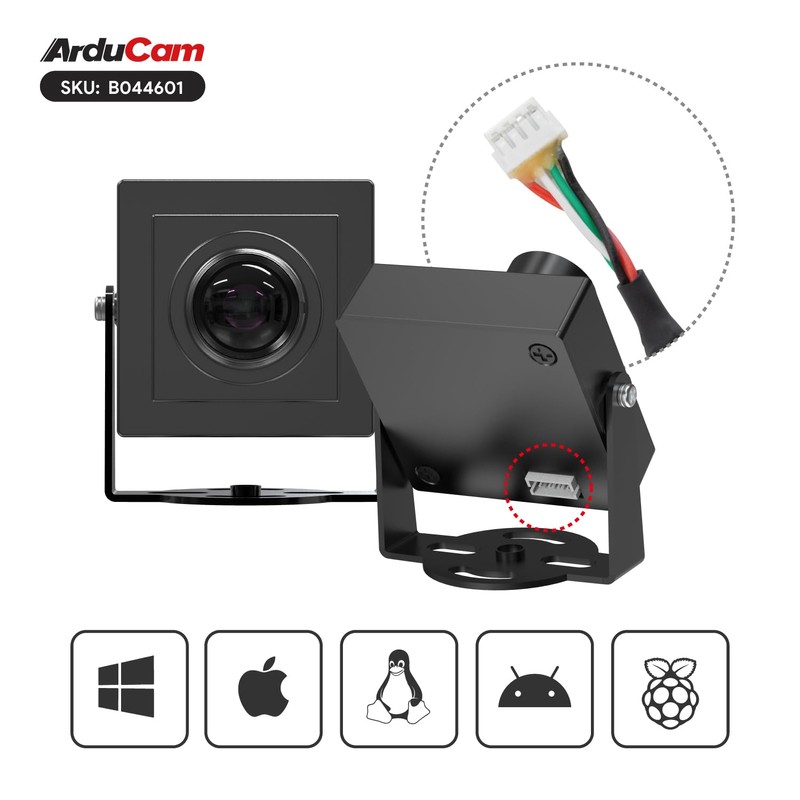 Arducam 8MP HDR USB Camera Module, 101°(D) Wide Angle UVC