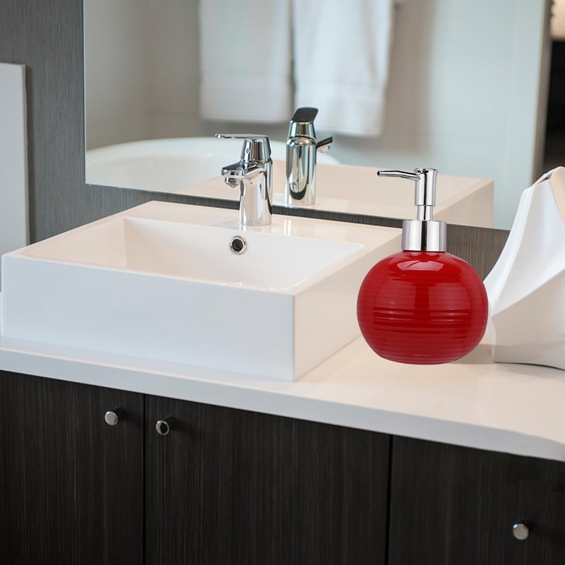 Alipis Ceramic Pump Bottle, Refillable Lotion and Soap Dispenser with