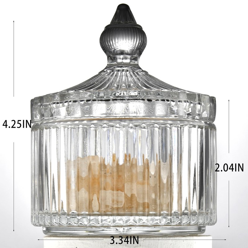 Crystal Glass Salt Cellar with Lid – 7oz Clear Salt