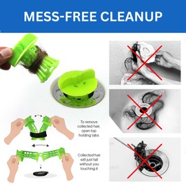 EcoKatch - Ultimate Contactless and Hygienic Bathtub Drain Hair Catcher | Drain Protector | Mess-Free Strainer | Universal Fit for Standard Bathtub with 1.5" to 1.75" Drain (Polar White)