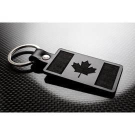 Boostnatics Handmade Leather Keychain Keyring Canada Flag