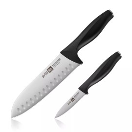 Klaus Meyer Acciaio Finest Stainless Steel 2 Piece Knife Set - Black