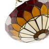 Traditional and Classic Amber and Red Stained Glass Domed Tiffany