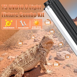 FixHaven T5 UVB 10.0 Reptile Light Fixture Combo Kit (12Inch)