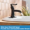 BWE Waterfall Bathroom Faucet Matte Black Bathroom Sink Faucet with