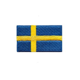 Ruoming 1 PCS Sweden Flag Patches Iron On or Sew On Embroidered Tactical Military National Sweden Patch (Sweden)