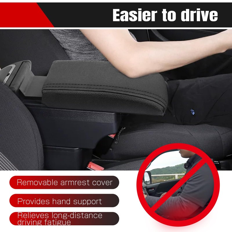 Htostar Racing Consoles Armrest Compatible with Mitsubishi Mirage Attrage 2014-2024