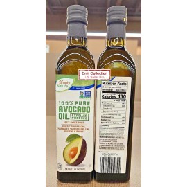 Simply Nature NON-GMO 100% Pure Avocado Oil Expeller Pressed 17fl oz (2 Bottles)