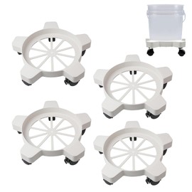 CNQLIS 5 Gallon Bucket Dolly with 5 Smooth-Rolling Swivel Casters,75 lbs,No Tip or Spilling for 5 Gallon Bucket and Flowerpot,11" Inside Diameter （4Pcs）