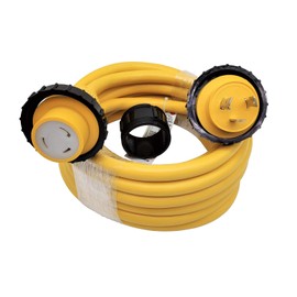 Parkworld RV Shore Power Extension Cord, NEMA L5-30 Twist Lock 30A Extension Cord, Female with Seal Collar, Yellow (25FT)