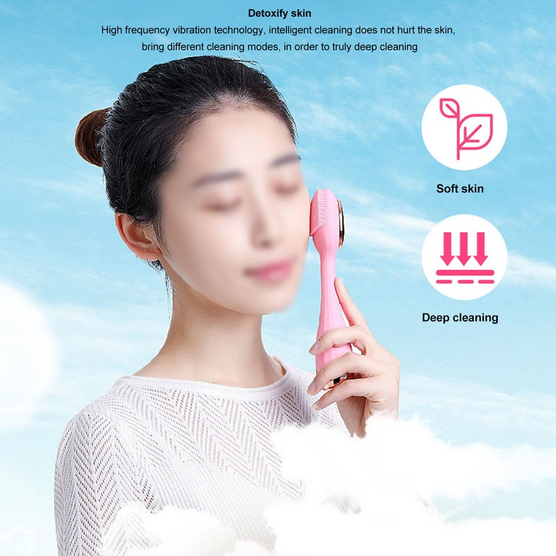 Facial Cleansing Brush Multifunctional Portable Electric Silicone Face Scrubber for