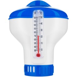 AQUAVERITY Chlorine Dispenser for Hot Tub with Built-in Thermometer – Floating Chlorine Dispenser for Hot Tubs, Pools, and Spas – Adjustable Flow Control, Durable Design