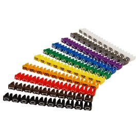 MC POWER Cable Marker Clips | Printed 0-9 100 Pack for Cables up to 6mm | Number Marking and Tidy