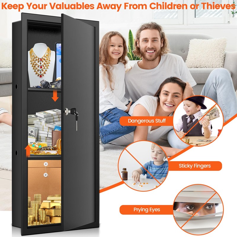 31.5" Tall Wall Safes Between the Studs with 2 Removable