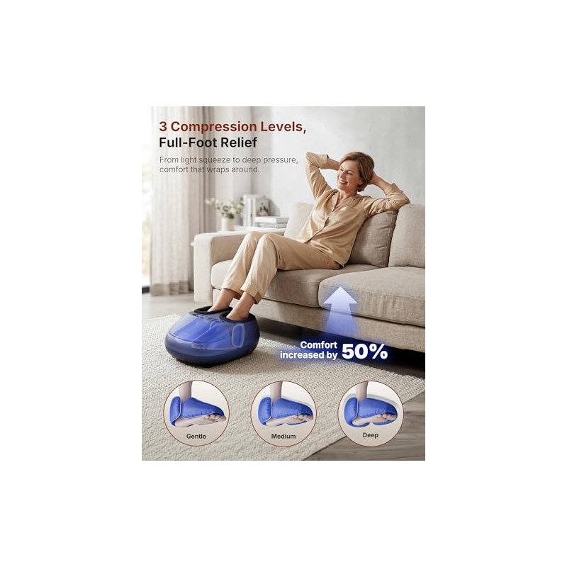 KNQZE Shiatsu Foot Massager with Heat, Compression, Deep Kneading Foot