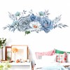Blue-Gray Peony Flowers Wall Stickers, sacinora Floral Art Plants Wall