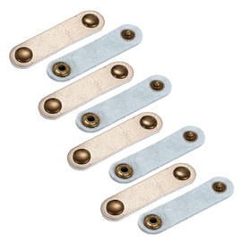 sourcing map Pack of 8 Leather Cable Straps Cord Organizer 63x16mm Portable Cable Leather Clips Golden Earphone Cord Management for Cable, Wire