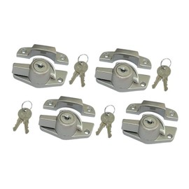 QCAA Heavy Duty Keyed Sash Lock, Child-Proof Security, Only Unlock with Key, CTC 1.77", Nickel Plated, 4 Pack, Made in Taiwan