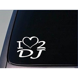 EZ-STIK I Heart to dj Sticker *H237* 8 inch Wide Vinyl Turntable disc Jockey