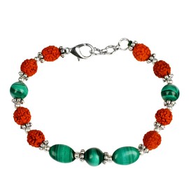 RUDRA CENTRE Rudraksha and Malachite Bracelet